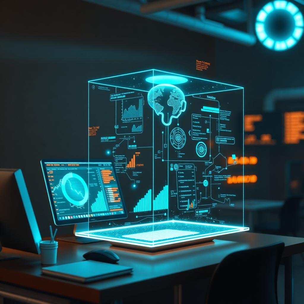 Holographic AI data visualization